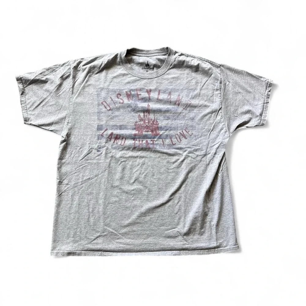 Disneyland Grey Faded Short Sleeve T-Shirt Men's Size 2XL Baggy Skate Vacation